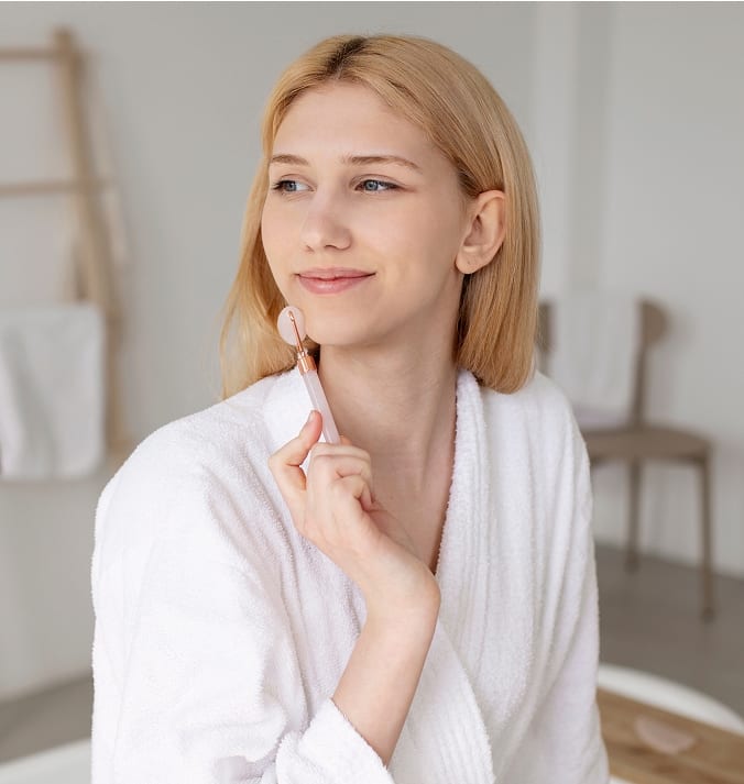 Glowvi community member showcasing natural beauty routine