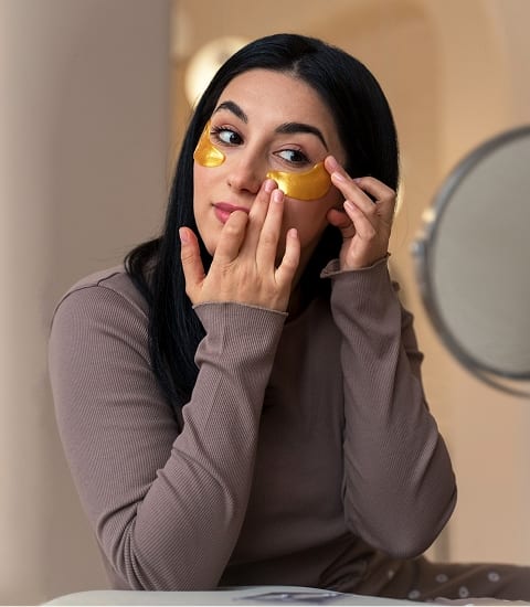 Woman enjoying a relaxing facial treatment